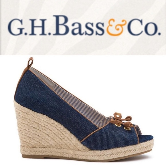 G.H. Bass & Co Annie Espadrille Wedge in Denim - Picture 2 of 6